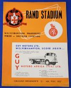 1957 Tour of South Africa, Southern Transvaal v Wolves at The Rand Stadium 4 May 1957 match