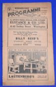 Post war Rugby League programme: 1934/35 Widnes v Wigan. Fair-Good condition with some tears edge