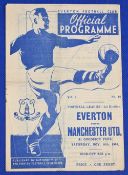1946/47 Everton v Manchester Utd Div. 1 match programme 16 November 1946; team changes, staple