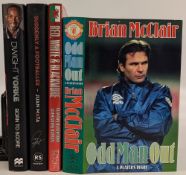Four Manchester United signed books autographs, Brain McClair Odd Man Out signed 1997, Dwight York