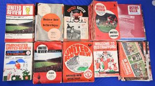 Collection of Manchester Utd programmes mainly 1960s, 1970s and a few 1950s, the majority are