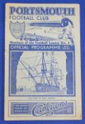 1937/1938 Portsmouth v Grimsby Town Div. 1 match programme 18 April 1938; staple removed, no