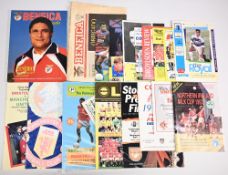 1992/93 Manchester Utd away friendly match programmes to include 1992 Benfica newspaper 1st December