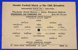 1952 Manchester Senior Cup semi/final floodlit match at The Cliff, Broughton. 1951/52 Manchester