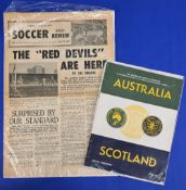 1967 Soccer Review newspaper with preview of game v South Australia with article/photos of