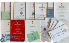 1990s Welsh International Rugby Dinner Menus etc (c.60): Even bigger & more comprehensive than lot