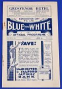 Pre-War 1933/1934 Manchester City v Aston Villa Div. 1 match programme 21 October 1933; light