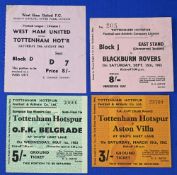 Tickets: Tottenham Hotspur home match tickets to include 1961/62 Aston Villa (FAC 6th round), 1962/