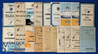 1947-1988 Barbarians Rugby Programme Selection (20): v NZ 1954, 1978; v S Africa 1952(2); v