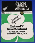 1976 Ireland Test in New Zealand Rugby Programme: Large, interesting issue from Wellington for
