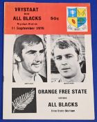 1976 in SA, OFS v NZ Rugby Programme: Crisp, clean Bloemfontein edition for the Free State's hosting