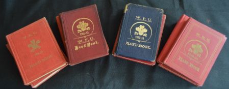 1911-1955 WRU Official Handbooks (11): The usual, mostly scarlet-bound detailed & valuable