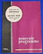 1950 British & I Lions in Australia 1st Test Rugby Programme: At Brisbane, slight crease but,