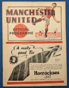 Pre-War 1938/1939 Manchester Utd v Everton (Champions) Div. 1 match programme 29 March 1939; light