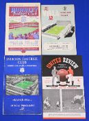 1952/53 Manchester Utd away match programmes Burnley, Aston Villa, Everton (creased, edge tear) also
