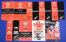 1953-1997 Wales v New Zealand Rugby Programmes (9): Issues from Cardiff for the All Black games of