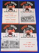 1952/53 Manchester Utd home match programmes Sunderland, Newcastle Utd, Middlesbrough, Derby County;