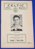 1950/51 Celtic v East Fife SLC match programme 12 August 1950; fair/good. (1)