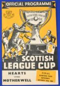 1954 Scottish League Cup final Hearts v Motherwell match programme at Hampden Park 23 October