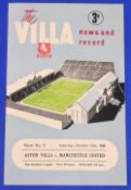 1949/50 Aston Villa v Manchester Utd Div. 1 match programme 15 October 1949; good. (1)