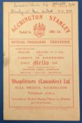 1956/57 Lancashire Senior Cup match Accrington Stanley v Manchester United programme at Peel Park 26