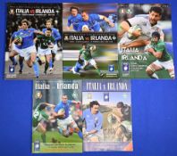 2003-13 Italy v Ireland Rugby Programmes (5): 2003, 07, 09, 11 & 13. Near mint issues.