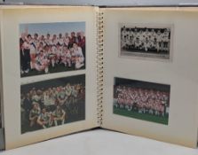 Rugby League old Photograph Album with a small collection of rugby action photographs, most relating
