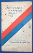 1928 Rugby League Souvenir of the Rugby League Round the World Tour by Thos Cook & Son tour infantry