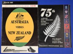 1967/1985 Australia Tests in New Zealand Rugby Programmes (2): A pair of large, detailed issues