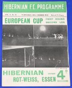 1955/56 European Cup Hibernian v R-Weiss, Essen 12 October 1955 match programme 1st European Cup