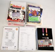 Manchester United FC 2009/10 Home & Away programmes, tickets, menus, newspapers and reserves to