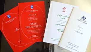1995-2002 Wales Rugby Dinner Menus (15): Again, mostly recent Wales homes from a Union insider,