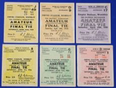 Tickets: Collection of FA Amateur Cup final match tickets at Wembley to include 1950 Bishop Auckland