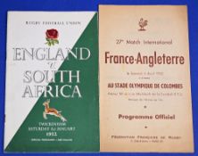 1952 England Rugby Programmes Set Two (2): Scarce 'French Fifties Flimsy' at Colombes for England'