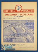 1947 England v Scotland Rugby Programme: Big England win in the first official Calcutta Cup match