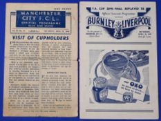 1943/44 War League North Cup s/f Manchester City v Blackpool at Maine Road 22 April 1944 4 page fold