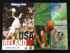1995 & 2000 Irish Interest Rugby Programmes (2): 1995 New Zealand v Ireland in SA, RWC; 2000 USA v