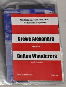 1997/98 Bolton Wanderers complete season away match programmes (19) plus FAC Barnsley; FLC Leyton