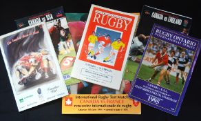 1993-2002 Canada Interest Rugby Programmes (6): Canada v Australia 1993, France 1994. USA 1995 &