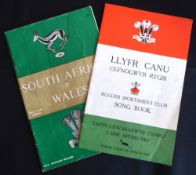 1964 S Africa v Wales Rugby Programme & Song Book (2): The official UK-style issue from Durban for