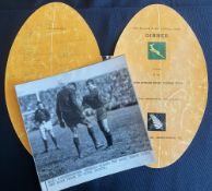 1965 NZ v SA 3rd Rugby Test Dinner Menu & Glossy Match Photo (2): A lovely large coloured rugby ball