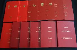 1996-98 Wales Bound VIP Rugby Programmes (13): Super red (in Wales) hard-covered 'Royal Box'-style