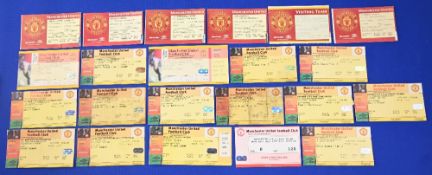 1997/98 Manchester Utd home league match tickets v Leeds Utd, Newcastle Utd, Liverpool, Arsenal,