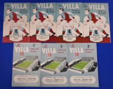Selection of Aston Villa home match programmes 1948/49 Everton, Manchester Utd, Chelsea,