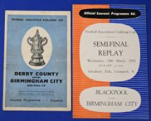 1951 FAC s/f replay Blackpool v Birmingham City programme at Goodison Park; 1946 Birmingham City v
