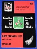 1976 in SA, Gazelles v NZ Rugby Programme: The usual well produced Port Elizabeth issue for the