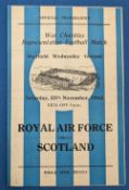 Matt Busby: 1944 Scotland v Royal Air Force at Sheffield Wednesday war charities match programme,