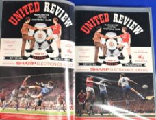 1986/87 Manchester Utd programme binder red with gold lettering complete season home programmes nos.