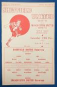 Pre-War 1936/1937 Sheffield United reserves v Manchester United Central League match programme 19