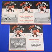 1952/53 Manchester Utd home match programmes v Bolton Wanderers, Burnley, Manchester City, Preston